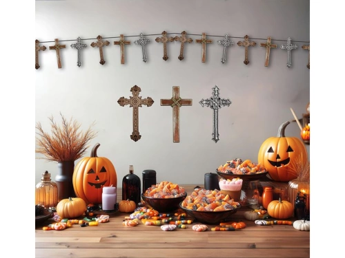 Horizontal string with felt halloween subjects - 300 cm