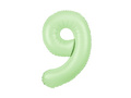 Balon foliowy pistacjowa cyfra 9 - 100 cm - 1 szt.