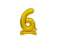 Balon foliowy stojący cyfra 6 złota - 38 cm