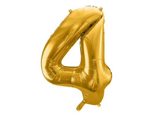 Foil balloon number 4 gold - 86 cm - 1 pc.