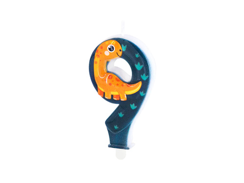 Dinosaur candle no 9 - 1 pc