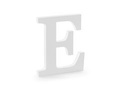 Wooden decoration letter E - white