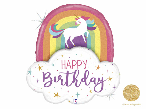 Unicorn and Rainbow Foil Balloon 83cm - 1 pc