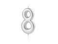 Silver number candle - 8 - 1 piece.