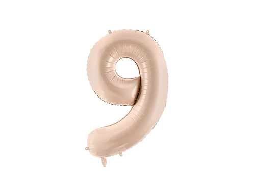 Number 9 Beige Foil Balloon - 72 cm - 1 pc