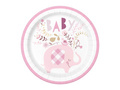 Talerzyki papierowe na urodziny lub baby shower Słonik różowy - 23 cm - 8 szt.