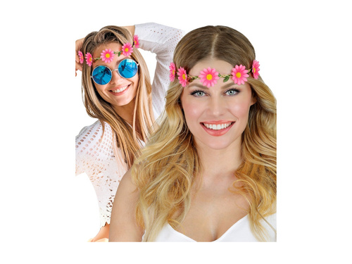 Różowa opaska kwiatowa