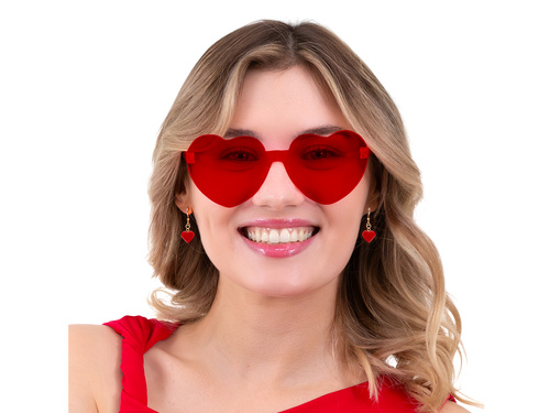 Okulary Serca - czerwone - 1 szt.