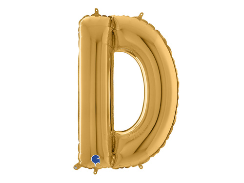 SuperShape Letter "D" Gold Foil Balloon - 66 cm - 1 pc