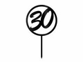 Plexiglass topper black for 30th birthday cake - 1 pc.
