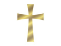 Topper for the side of the cake Cross gold with plexiglass - 1 pc.