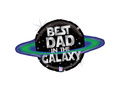 Balon foliowy Best Dad in the Galaxy - 75 x 40 cm - 1 szt.