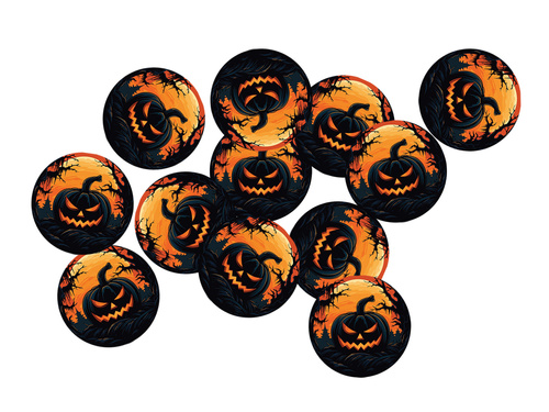 Double-sided decoration Dark Pumpkin - 12 pcs.