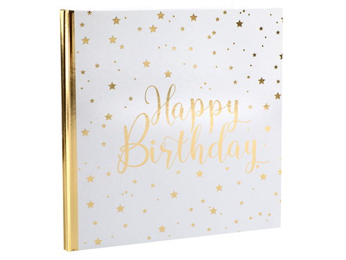 Happy Birthday white guest book