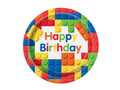 Birthday plates Blocks - 23 cm - 8 pcs.