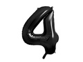 Foil balloon number 4 black - 86 cm - 1 pc.