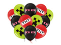 TNT Pixels printed balloons + ribbon - 30 cm - 12 pcs.