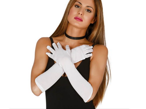 Pair of white gloves - 45 cm