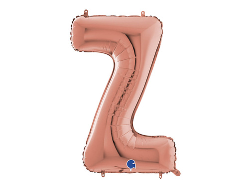 SuperShape Letter "Z" Rose Gold Foil Balloon - 66 cm - 1 pc