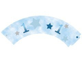 Papilotki na babeczki na roczek Gwiazdki błękitne - 6 szt.