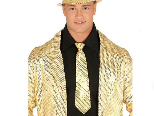 Gold sequin tie