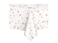 Birthday tablecloth white with pink and gold stars - 137 x 274 cm - 1 pcs.