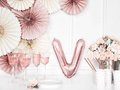 Foil balloon letter "V" pink and gold - 35 cm