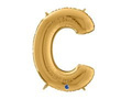 Balon foliowy złota litera C - 66 cm - 1 szt.