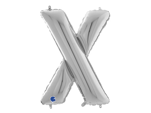SuperShape Letter "X" Silver Foil Balloon - 66 cm - 1 pc