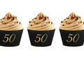 Sparkling cupcake liners for fiftieth birthday - 6 pcs.
