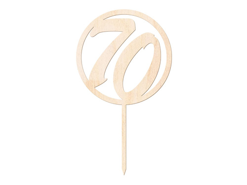 Cake topper 70 birthday - 1 pc