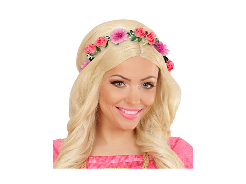 Różowa opaska kwiatowa