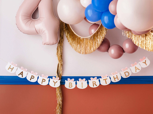 Baner urodzinowy Happy Birthday Kotki - 280 x 12 cm - 1 szt.