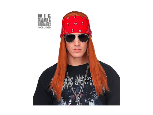 Peruka Axel z bandaną i okularami