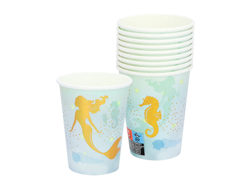 Paper cups Mermaid - 210 ml - 10 pcs.