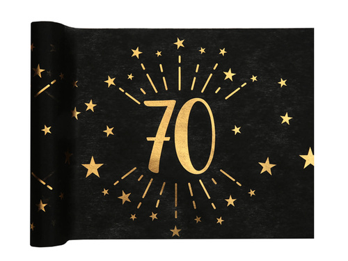 Table runner decoration with print for 70th birthday Sparkling - 30 cm x 5 m - 1 pcs.