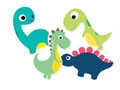 Double-sided decoration Merry Dinosaurs - 12 pcs.