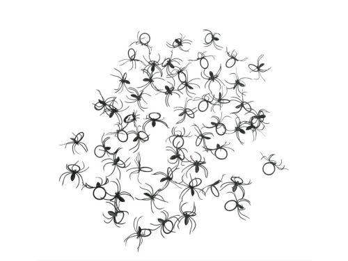 Black spiders - 50 pcs