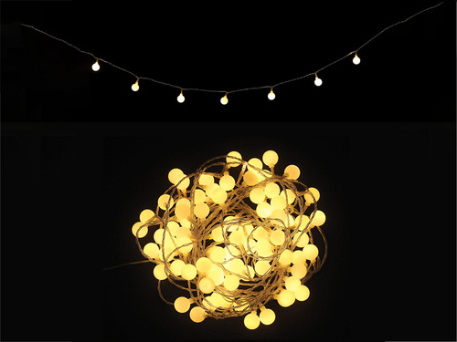 Lampki LED Kule - ciepły biały - 80 lampek
