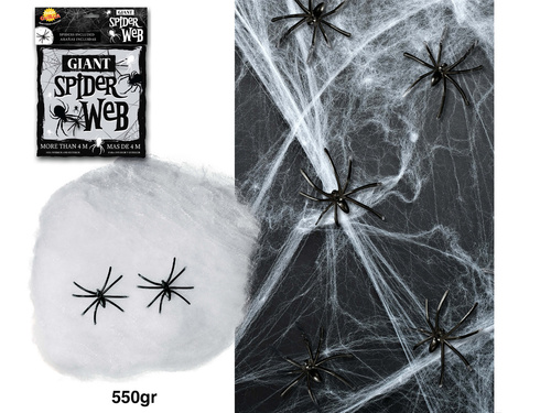 Halloween Spiderweb with spiders - 550g - 1 pc