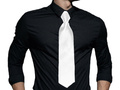 Tie Shiny white - 38 cm