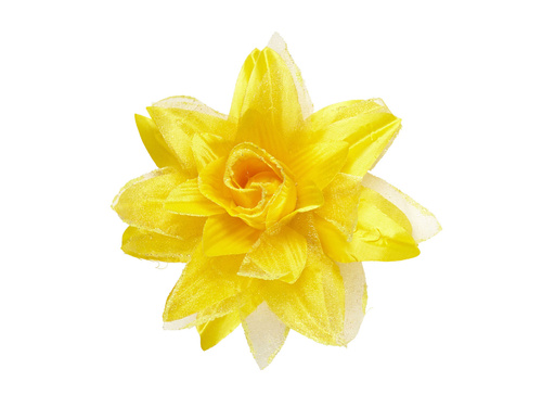 Yellow flower hair clip with glitter - 1 pc