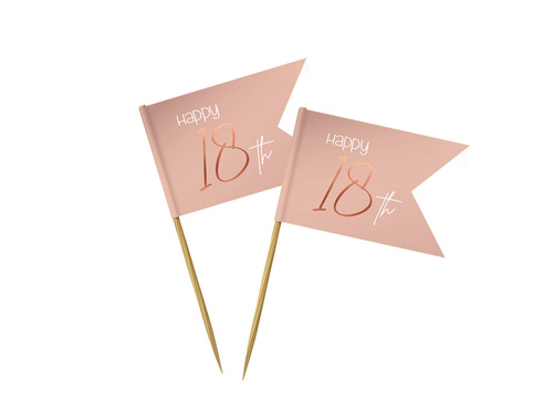 Pikery na muffiny Happy 18th - 36 szt.