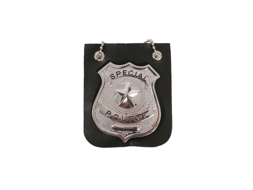 Hanging metal police badge - 1 pc