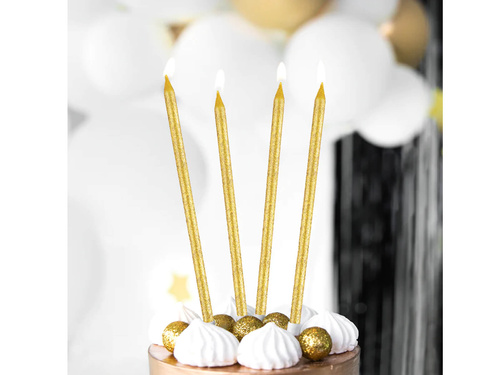 Gold Candles 13.5 cm - 6 pcs