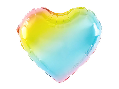 Balon foliowy Serce kolorowe - 45 cm - 1 szt.