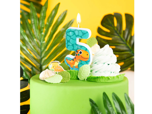 Dinosaur candle no 5 - 1 pc
