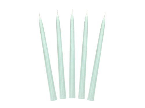 Świeca stożkowa matowa szałwiowa  - 24 cm - 10 szt.