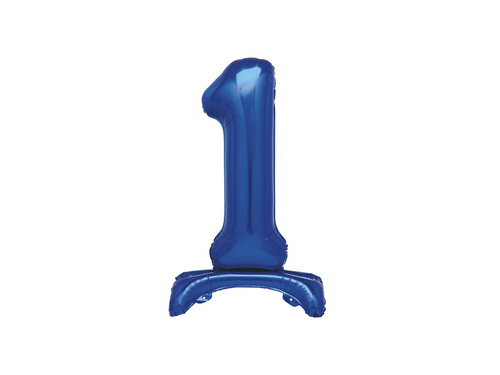 Foil balloon standing number 1 blue - 76 cm - 1pc.