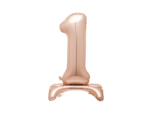 Foil balloon standing number 1 pink gold - 76 cm - 1pc.